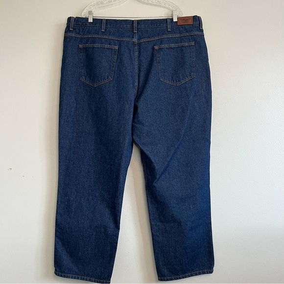 L L Bean Men's Comfort Waist Jeans Dark Wash Sz 44x29 Adjustable Waist workwear - Picture 10 of 15